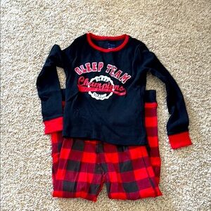 Champion Pajama Set Black and Red Cozy Plaid Design size 7